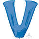 Amscan_OO Balloon - Supershapes, Numbers & Letters Letter V Blue Supershape Foil Balloon 86cm Each