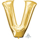 Amscan_OO Balloon - Supershapes, Numbers & Letters Letter V Gold Supershape Foil Balloon 86cm Each