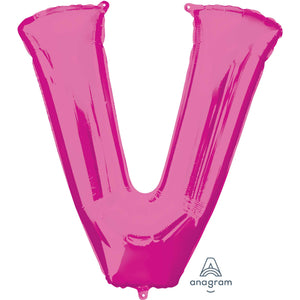 Amscan_OO Balloon - Supershapes, Numbers & Letters Letter V Pink Supershape Foil Balloon 86cm Each