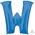 Letter W Blue Supershape Foil Balloon 63cm x 81cm Each