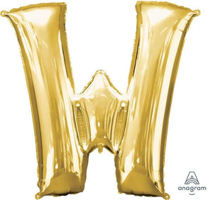 Amscan_OO Balloon - Supershapes, Numbers & Letters Letter W Gold Supershape Foil Balloon 86cm Each