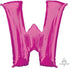 Letter W Pink Supershape Foil Balloon 66cm x 83cm Each