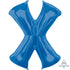 Letter X Blue Supershape Foil Balloon 66cm x 81cm Each