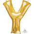 Letter Y Gold Supershape Foil Balloon 66cm x 83cm Each