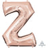 Letter Z Rose Gold Supershape Foil Balloon 53cm x 88cm Each