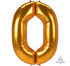Number 0 Gold Jumbo Supershape Foil Balloon 93cm x 134cm Each