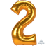 Number 2 Gold Jumbo Supershape Foil Balloon 78cm x 134cm Each