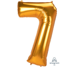 Amscan_OO Balloon - Supershapes, Numbers & Letters Number 7 Gold Supershape Foil Balloon 83cm x 134cm Each