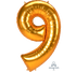 Number 9 Gold Jumbo Supershape Foil Balloon 83cm x 137cm Each