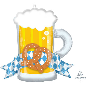 Amscan_OO Balloon - Supershapes, Numbers & Letters Oktoberfest Mug Supershape Foil Balloon 66cm x 63cm Each