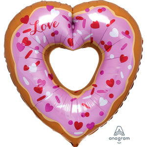 Amscan_OO Balloon - Supershapes, Numbers & Letters Open Heart Donut Love Supershape Foil Balloon 63cm x 66cm  Each