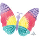 Amscan_OO Balloon - Supershapes, Numbers & Letters Pastel Tie Dye Butterfly Supershape Foil Balloon 66cm x 53cm Each
