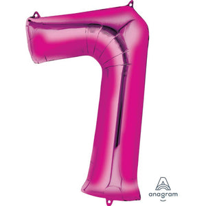 Amscan_OO Balloon - Supershapes, Numbers & Letters Pink Numeral 7 Supershape Foil Balloon 86cm Each