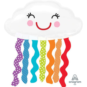 Amscan_OO Balloon - Supershapes, Numbers & Letters Rainbow Smiling Cloud Supershape Foil Balloon 76cm x 45cm Each