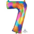 Rainbow Splash Numeral 7 Supershape Foil Balloon 86cm Each