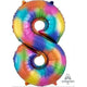 Amscan_OO Balloon - Supershapes, Numbers & Letters Rainbow Splash Numeral 8 Supershape Foil Balloon 86cm Each