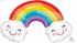 Rainbow with Smiling Clouds Supershape Foil Balloon 93cm x 55cm Each