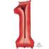 Red Numeral 1 Supershape Foil Balloon 86cm Each