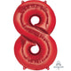 Amscan_OO Balloon - Supershapes, Numbers & Letters Red Numeral 8 Supershape Foil Balloon 86cm Each