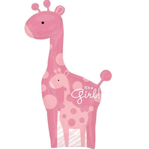 Amscan_OO Balloon - Supershapes, Numbers & Letters Safari Baby Girl Giraffe SuperShape Foil Balloon 64cm x 107cm Each