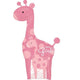 Amscan_OO Balloon - Supershapes, Numbers & Letters Safari Baby Girl Giraffe SuperShape Foil Balloon 64cm x 107cm Each