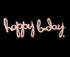 Script Phrases happy bday Rose Gold Supershape Foil Balloon Each