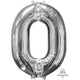 Amscan_OO Balloon - Supershapes, Numbers & Letters Silver Numeral 0 Mid-Size Shape Foil Balloon Balloon 66cm Each