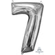 Amscan_OO Balloon - Supershapes, Numbers & Letters Silver Numeral 7 Mid-Size Shape Foil Balloon Balloon 66cm Each