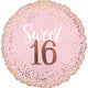 Amscan_OO Balloon - Supershapes, Numbers & Letters Sweet Sixteen Blush Supershape Foil Balloon 71cm Each