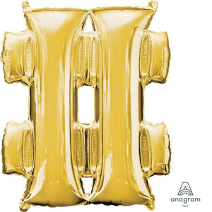 Amscan_OO Balloon - Supershapes, Numbers & Letters Symbol # Gold Supershape Foil Balloon 86cm Each