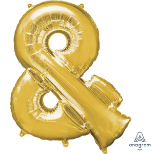 Amscan_OO Balloon - Supershapes, Numbers & Letters Symbol & Gold Supershape Foil Balloon 86cm Each