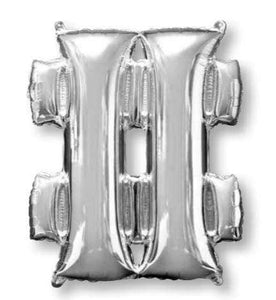 Amscan_OO Balloon - Supershapes, Numbers & Letters Symbol # Silver Supershape Foil Balloon 86cm Each