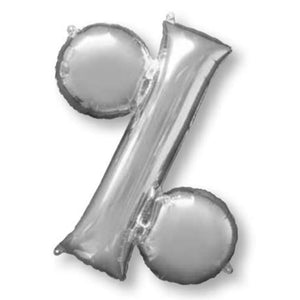 Amscan_OO Balloon - Supershapes, Numbers & Letters Symbol % Silver Supershape Foil Balloon 86cm Each