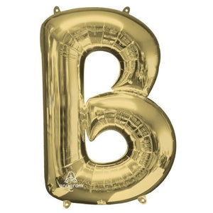 Balloon - Supershapes, Numbers & Letters White Gold Letter B SuperShape Foil Balloon 86cm Each