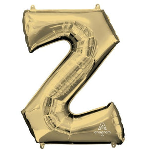 Balloon - Supershapes, Numbers & Letters White Gold Letter Z SuperShape Foil Balloon 86cm Each