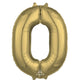 Balloon - Supershapes, Numbers & Letters White Gold Numeral 0 Shape Foil Balloon 66cm Each