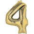 White Gold Numeral 4 SuperShape Foil Balloon 86cm Each