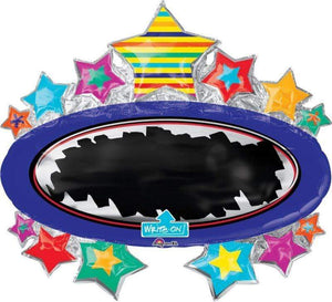 Amscan_OO Balloon - Supershapes, Numbers & Letters Write-On Bright Star Black Board Marquee Supershape Foil Balloon 78cm x 71cm Each