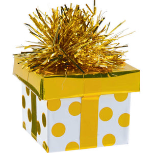Amscan_OO Balloon - Weights Gold Dots Gift Package Balloon Weight 180g Each