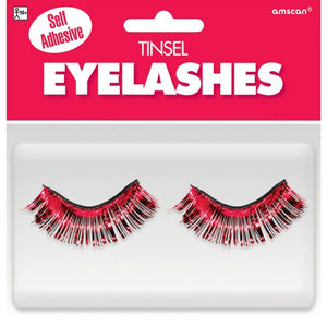 Costume Accessories - Makeup & Prosthetics Red Tinsel Eyelashes each