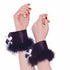 Black Bunny Feather Wrist Cuffs Each