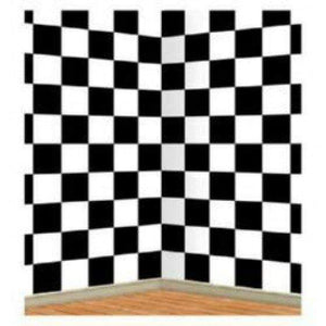 Amscan_OO Decorations - Backdrop & Scene Setters Backdrop Black & White Checkered Scene Setter Each