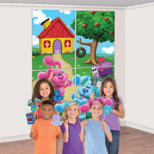 Amscan_OO Decorations - Backdrop & Scene Setters Blue's Clues Scene Setter & Assorted Photo Props 16pk