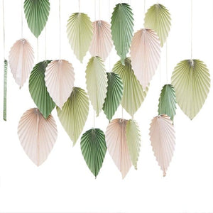 Decorations - Backdrop & Scene Setters Cream & Sage Paper Palm Spear Fans Backdrop 25pk