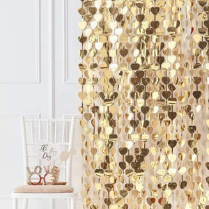 Amscan_OO Decorations - Backdrop & Scene Setters Gold Wedding Heart Backdrop Each