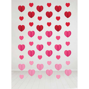 Decorations - Backdrop & Scene Setters Hearts Hanging String Decorations 6pk