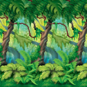 Amscan_OO Decorations - Backdrop & Scene Setters Jungle Tree Backdrop Scene Setter Each