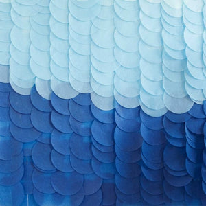 Decorations - Backdrop & Scene Setters Mix It Up Blue Ombre Tissue Paper Discs Backdrop 200cm x 200cm x 0.5cm 18pk