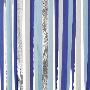 Decorations - Backdrop & Scene Setters Mix It Up Blue Streamer Backdrop 12pk