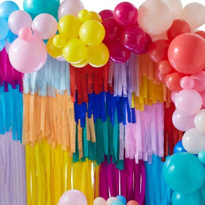 Decorations - Backdrop & Scene Setters Mix It Up Brights Layered Streamers & Balloon Arch Backdrop Kit